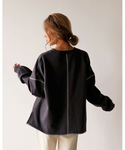 Auntie Rosa Holiday(アンティローザホリデー)の「ステッチルーズトレーナー(スウェット・レディース・ホワイト/グレー/ブラウン/パープル・FREE)」の2枚目の写真