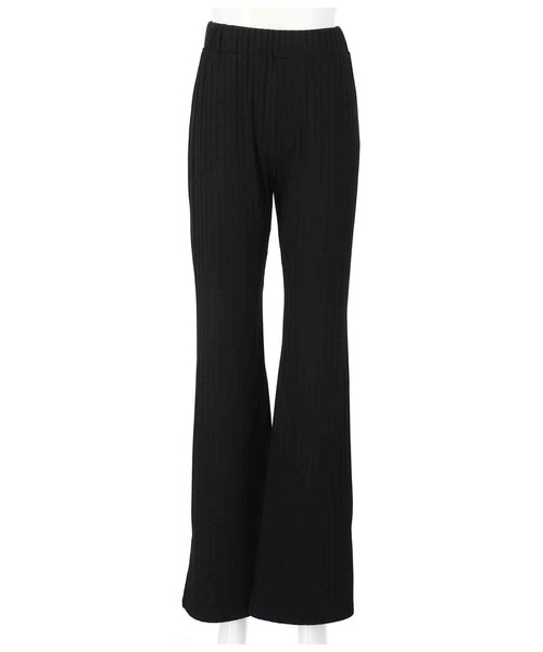 ANAP(アナップ)の「サイドスリットリブフレアパンツ(パンツ・レディース・ネイビー/ブラウン/ブラック・one size / 在庫有り/one size / 売り切れ)」の1枚目の写真