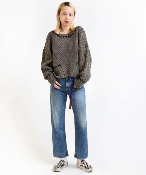 RNA（アールエヌエー）の「R3757 アスレチックジーンズ（パンツ・レディース・ベージュ/デニムオールド加工）」の13枚目の写真