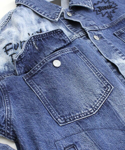 RNA（アールエヌエー）の「J1947 コントラストエフェクトGジャン（ジャケット/アウター・レディース・加工色(インディゴ)/加工色(ブラック)）」の12枚目の写真