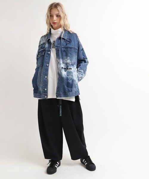 RNA（アールエヌエー）の「J1947 コントラストエフェクトGジャン（ジャケット/アウター・レディース・加工色(インディゴ)/加工色(ブラック)）」の7枚目の写真