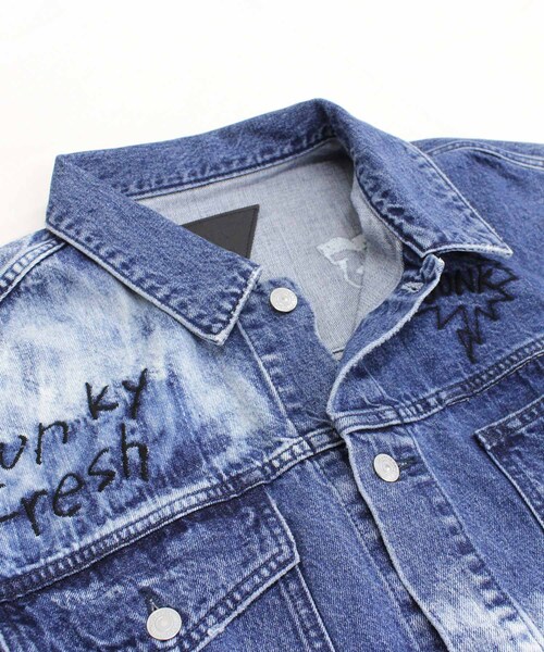 RNA（アールエヌエー）の「J1947 コントラストエフェクトGジャン（ジャケット/アウター・レディース・加工色(インディゴ)/加工色(ブラック)）」の10枚目の写真