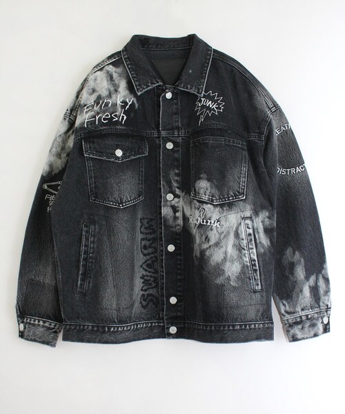 RNA（アールエヌエー）の「J1947 コントラストエフェクトGジャン（ジャケット/アウター・レディース・加工色(インディゴ)/加工色(ブラック)）」の2枚目の写真