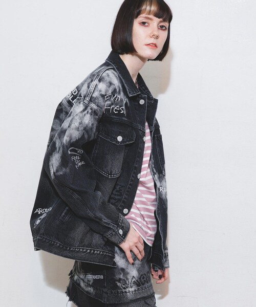 RNA（アールエヌエー）の「J1947 コントラストエフェクトGジャン（ジャケット/アウター・レディース・加工色(インディゴ)/加工色(ブラック)）」の19枚目の写真