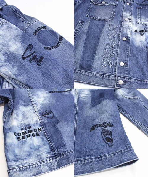 RNA（アールエヌエー）の「J1947 コントラストエフェクトGジャン（ジャケット/アウター・レディース・加工色(インディゴ)/加工色(ブラック)）」の16枚目の写真