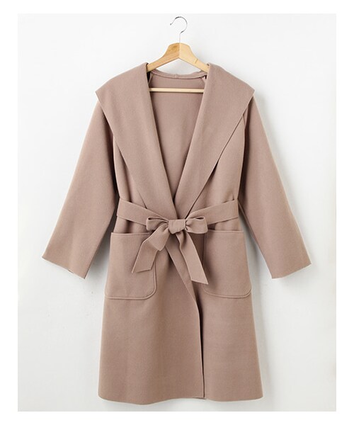 INGNI（イング）の「フードロングBIGコート（ジャケット/アウター・レディース・ﾌﾞﾙｰ/ｳｽﾍﾞｰｼﾞｭ/ﾓｶ・M）」の7枚目の写真