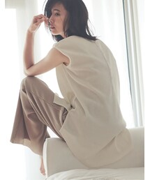 Re:EDIT（リエディ）の「[お家で洗える]バックヘンリーノースリーブチュニック[入荷済][メール便対応]（トップス・レディース）」