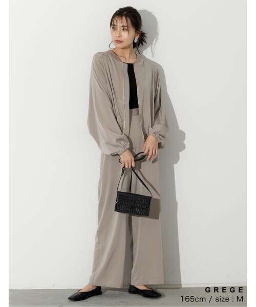 Re:EDIT（リエディ）の「[2020A/W COLLECTION][お家で洗える]マットサテンボリュームスリーブブルゾン（ジャケット/アウター・レディース・ブラック/グレージュ/モカピンク・M/L）」の12枚目の写真