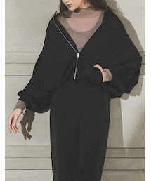 Re:EDIT | [2020A/W COLLECTION][お家で洗える]マットサテンボリュームスリーブブルゾン(ジャケット/アウター)