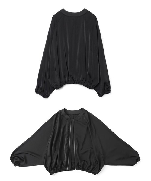 Re:EDIT（リエディ）の「[2020A/W COLLECTION][お家で洗える]マットサテンボリュームスリーブブルゾン（ジャケット/アウター・レディース・ブラック/グレージュ/モカピンク・M/L）」の9枚目の写真