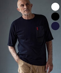 Kappa（カッパ）の「Kappa(カッパ)ポケットTシャツ(ホワイト/ブラック/ネイビー)（トップス）」