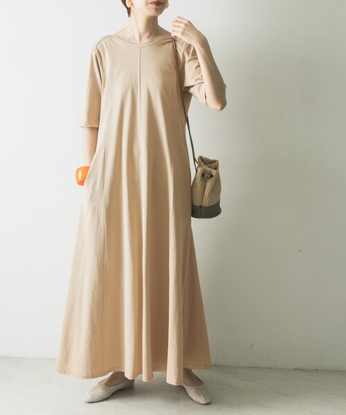 CASA FLINE（カーサフライン）の「CASA FLINE オーガニックコットンカットソーワンピース（その他・レディース・NAVY/BEIGE・FREE）」の10枚目の写真