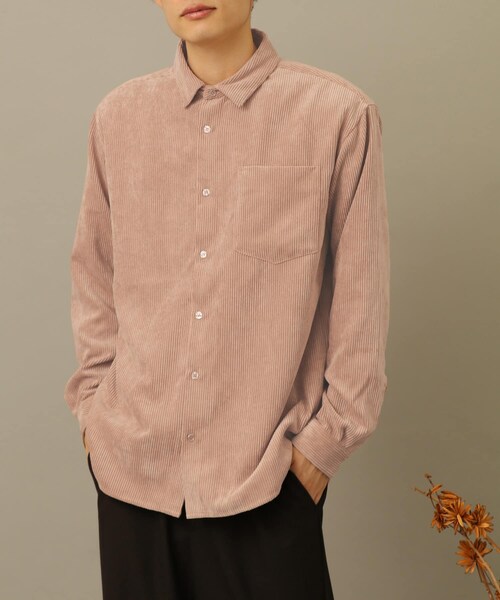 SENSE OF PLACE by URBAN RESEARCH（センスオブプレイスバイアーバンリサーチ）の「コーデュロイレギュラーカラーシャツ（その他・メンズ・GREEN/BLACK/CHARCOAL/GREIGE/BLUE/MINT/BROWN/PINK・S/M/L）」の6枚目の写真