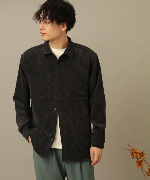 SENSE OF PLACE by URBAN RESEARCH（センスオブプレイスバイアーバンリサーチ）の「コーデュロイレギュラーカラーシャツ（その他・メンズ・GREEN/BLACK/CHARCOAL/GREIGE/BLUE/MINT/BROWN/PINK・S/M/L）」の11枚目の写真