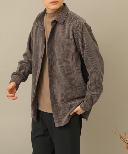 SENSE OF PLACE by URBAN RESEARCH（センスオブプレイスバイアーバンリサーチ）の「コーデュロイレギュラーカラーシャツ（その他・メンズ・GREEN/BLACK/CHARCOAL/GREIGE/BLUE/MINT/BROWN/PINK・S/M/L）」の8枚目の写真