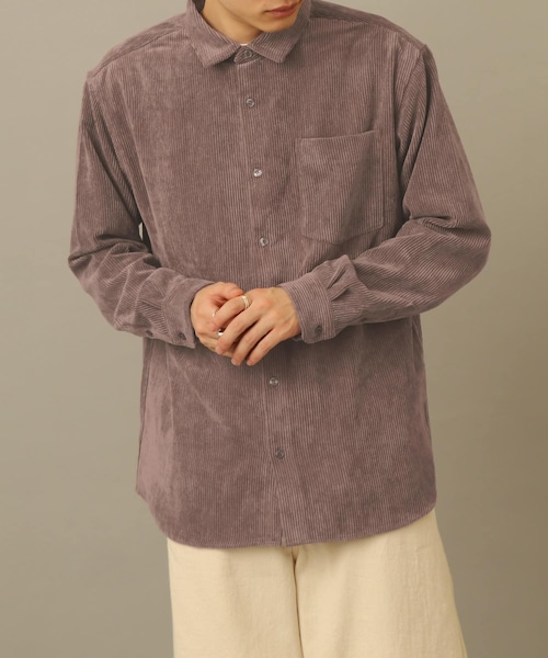 SENSE OF PLACE by URBAN RESEARCH（センスオブプレイスバイアーバンリサーチ）の「コーデュロイレギュラーカラーシャツ（その他・メンズ・GREEN/BLACK/CHARCOAL/GREIGE/BLUE/MINT/BROWN/PINK・S/M/L）」の3枚目の写真