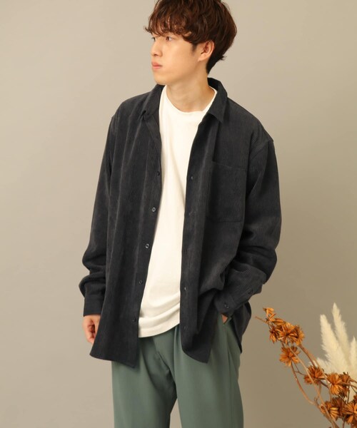 SENSE OF PLACE by URBAN RESEARCH（センスオブプレイスバイアーバンリサーチ）の「コーデュロイレギュラーカラーシャツ（その他・メンズ・GREEN/BLACK/CHARCOAL/GREIGE/BLUE/MINT/BROWN/PINK・S/M/L）」の15枚目の写真