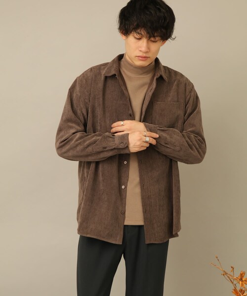 SENSE OF PLACE by URBAN RESEARCH（センスオブプレイスバイアーバンリサーチ）の「コーデュロイレギュラーカラーシャツ（その他・メンズ・GREEN/BLACK/CHARCOAL/GREIGE/BLUE/MINT/BROWN/PINK・S/M/L）」の18枚目の写真