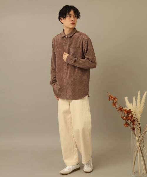 SENSE OF PLACE by URBAN RESEARCH（センスオブプレイスバイアーバンリサーチ）の「コーデュロイレギュラーカラーシャツ（その他・メンズ・GREEN/BLACK/CHARCOAL/GREIGE/BLUE/MINT/BROWN/PINK・S/M/L）」の22枚目の写真