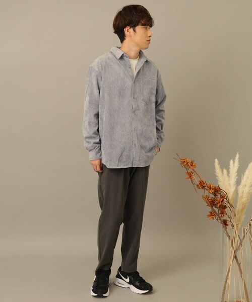 SENSE OF PLACE by URBAN RESEARCH（センスオブプレイスバイアーバンリサーチ）の「コーデュロイレギュラーカラーシャツ（その他・メンズ・GREEN/BLACK/CHARCOAL/GREIGE/BLUE/MINT/BROWN/PINK・S/M/L）」の9枚目の写真
