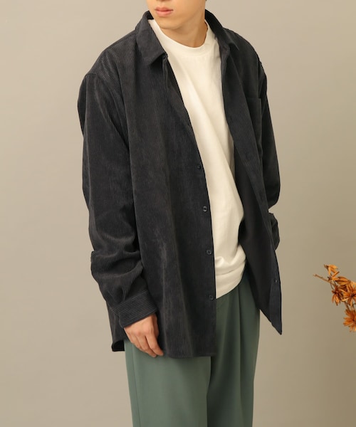 SENSE OF PLACE by URBAN RESEARCH（センスオブプレイスバイアーバンリサーチ）の「コーデュロイレギュラーカラーシャツ（その他・メンズ・GREEN/BLACK/CHARCOAL/GREIGE/BLUE/MINT/BROWN/PINK・S/M/L）」の2枚目の写真