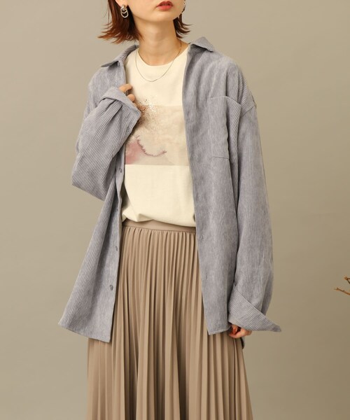 SENSE OF PLACE by URBAN RESEARCH（センスオブプレイスバイアーバンリサーチ）の「コーデュロイレギュラーカラーシャツ（その他・メンズ・GREEN/BLACK/CHARCOAL/GREIGE/BLUE/MINT/BROWN/PINK・S/M/L）」の5枚目の写真