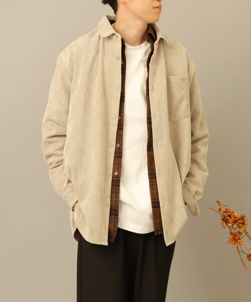 SENSE OF PLACE by URBAN RESEARCH（センスオブプレイスバイアーバンリサーチ）の「コーデュロイレギュラーカラーシャツ（その他・メンズ・GREEN/BLACK/CHARCOAL/GREIGE/BLUE/MINT/BROWN/PINK・S/M/L）」の4枚目の写真