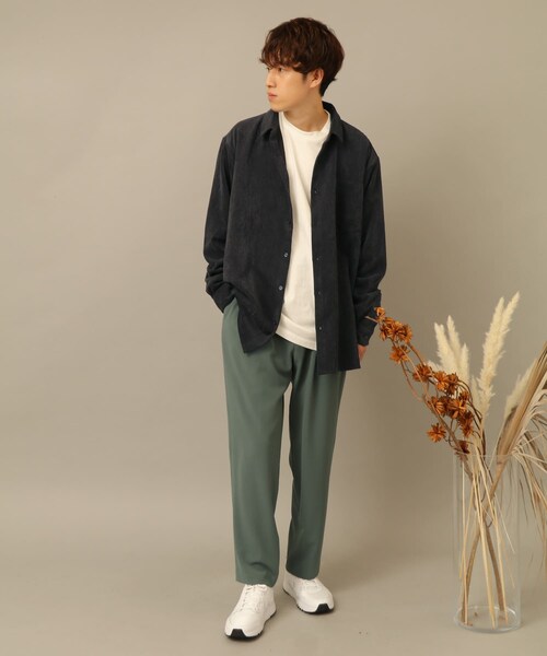 SENSE OF PLACE by URBAN RESEARCH（センスオブプレイスバイアーバンリサーチ）の「コーデュロイレギュラーカラーシャツ（その他・メンズ・GREEN/BLACK/CHARCOAL/GREIGE/BLUE/MINT/BROWN/PINK・S/M/L）」の17枚目の写真