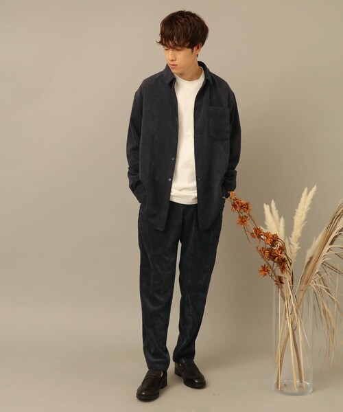 SENSE OF PLACE by URBAN RESEARCH（センスオブプレイスバイアーバンリサーチ）の「コーデュロイレギュラーカラーシャツ（その他・メンズ・GREEN/BLACK/CHARCOAL/GREIGE/BLUE/MINT/BROWN/PINK・S/M/L）」の16枚目の写真
