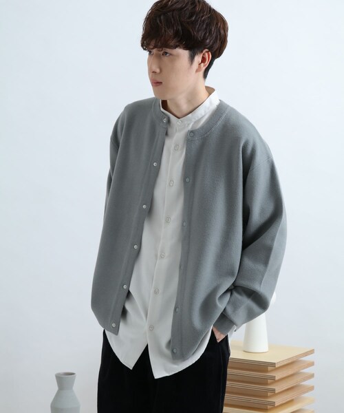 SENSE OF PLACE by URBAN RESEARCH（センスオブプレイスバイアーバンリサーチ）の「ミラノリブクルーネックカーディガン（その他・メンズ・MINT/BLACK/GREIGE・M/L）」の5枚目の写真