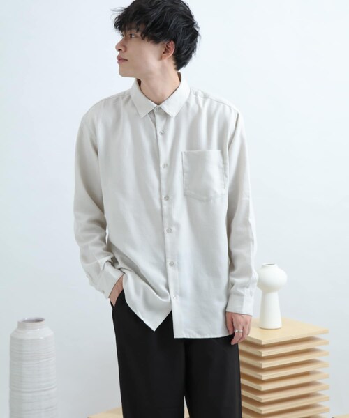 SENSE OF PLACE by URBAN RESEARCH（センスオブプレイスバイアーバンリサーチ）の「レギュラーカラーネルシャツ（その他・メンズ・BEIGE/CHARCOAL/MINT/CHECK A・S/M/L）」の8枚目の写真