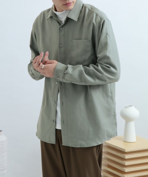 SENSE OF PLACE by URBAN RESEARCH（センスオブプレイスバイアーバンリサーチ）の「レギュラーカラーネルシャツ（その他・メンズ・BEIGE/CHARCOAL/MINT/CHECK A・S/M/L）」の3枚目の写真