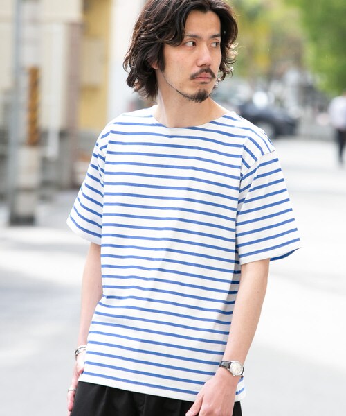 URBAN RESEARCH Sonny Label(アーバンリサーチサニーレーベル)の「マリンボーダーバスクTシャツ(その他・メンズ・オフ×レッド/オフ×ブルー/オフ×ブラウン・M/L)」の2枚目の写真
