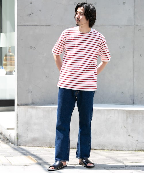URBAN RESEARCH Sonny Label(アーバンリサーチサニーレーベル)の「マリンボーダーバスクTシャツ(その他・メンズ・オフ×レッド/オフ×ブルー/オフ×ブラウン・M/L)」の4枚目の写真