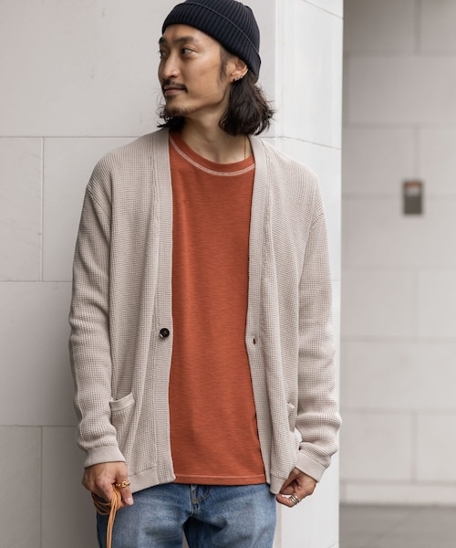URBAN RESEARCH Sonny Label(アーバンリサーチサニーレーベル)の「ワッフル1ボタンカーディガン(その他・メンズ・ミックスネイビー/ブラック/グレージュ・M/L)」の3枚目の写真