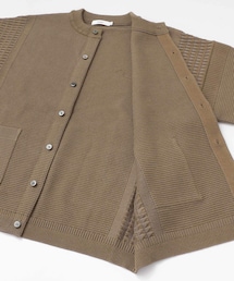 YASHIKI Hyomon Cardigan オリーブコットンカーディガン YASHIKI