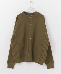 YASHIKI Hyomon Cardigan オリーブコットンカーディガン YASHIKI（ヤシキ）の「YASHIKI Hyomon Cardigan（）」 - WEAR
