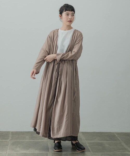 美品　かぐれ　コットンヘンプラップワンピース　グレー かぐれ｜コットンヘンプラップワンピース | Rakuten Fashion