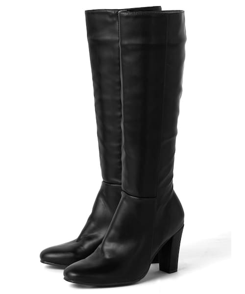 GRL（グレイル）の「スクエアトゥロングブーツ（ブーツ・レディース・アイボリー/ブラック/ブラウン・24.5）」の2枚目の写真