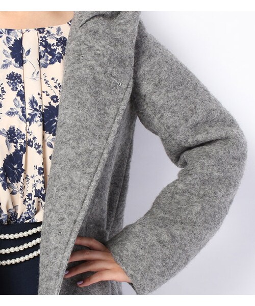 PAGEBOY（ページボーイ）の「【PAGEBOY】ビッグフード起毛コート（ジャケット/アウター・レディース・グレー系/ピンクベージュ/ブルー/ダークグリーン）」の10枚目の写真