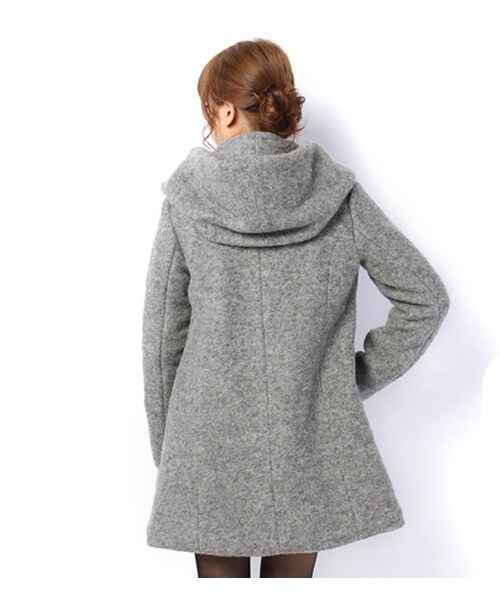 PAGEBOY（ページボーイ）の「【PAGEBOY】ビッグフード起毛コート（ジャケット/アウター・レディース・グレー系/ピンクベージュ/ブルー/ダークグリーン）」の6枚目の写真