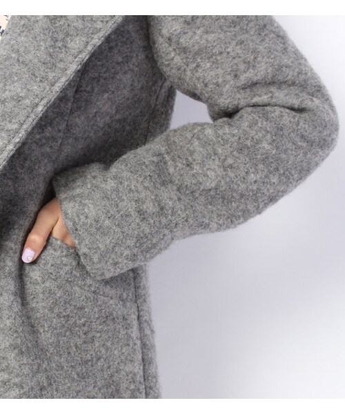 PAGEBOY（ページボーイ）の「【PAGEBOY】ビッグフード起毛コート（ジャケット/アウター・レディース・グレー系/ピンクベージュ/ブルー/ダークグリーン）」の11枚目の写真