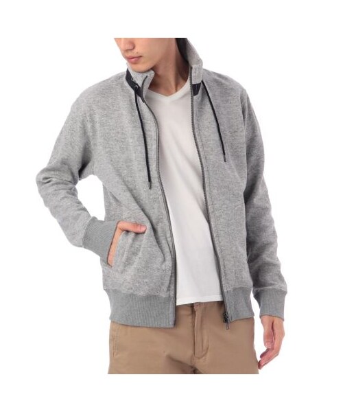 TAKEO KIKUCHI（タケオキクチ）の「W/Ac接結天竺スタンドカラーパーカー（スウェット・パーカー・メンズ・グレー系/グリーン系/ネイビー系・M/L/LL/3L）」の4枚目の写真