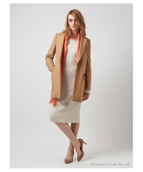 DRWCYS（ドロシーズ）の「二重織メルトンチェスターコート（ジャケット/アウター・レディース・ブラック/キャメル/ネイビー・M）」の10枚目の写真