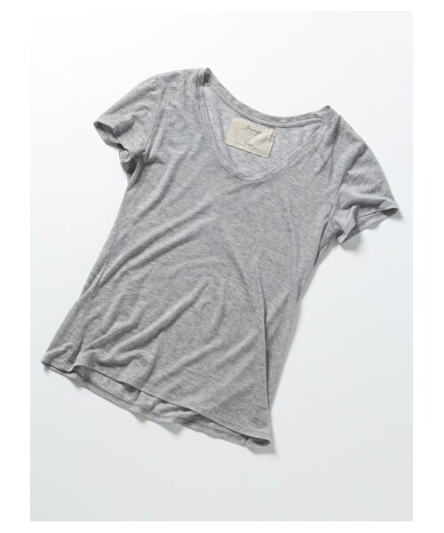 DRWCYS（ドロシーズ）の「テンセルカシミヤTシャツ（トップス・レディース・グレー/スミクロ/ホワイト/ネイビー・M）」の3枚目の写真
