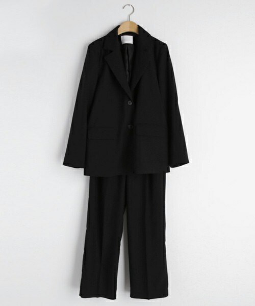 DHOLIC（ディーホリック）の「ストラップ付シングルジャケット&スラックスSET（セットアップ・レディース・グリーン/ブラック/グレー・S/M）」の2枚目の写真