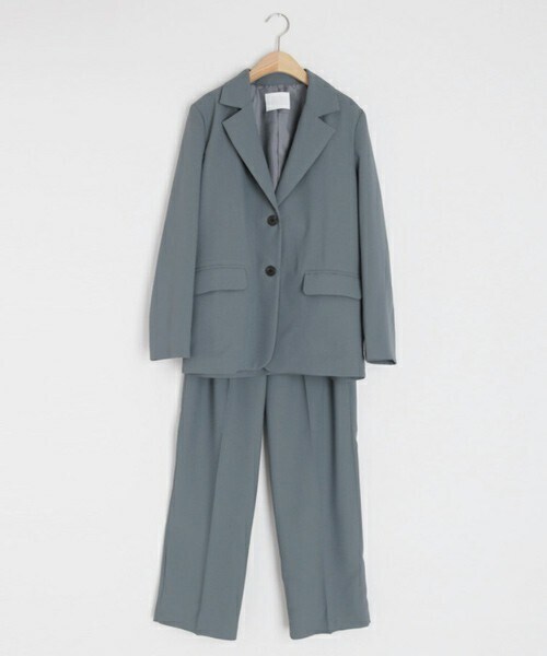 DHOLIC（ディーホリック）の「ストラップ付シングルジャケット&スラックスSET（セットアップ・レディース・グリーン/ブラック/グレー・S/M）」の3枚目の写真