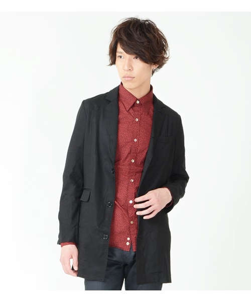KATHARINE HAMNETT LONDON (キャサリンハムネットロンドン)の「TENCEL LONG JACKET(ジャケット/アウター・メンズ・ブラック/ブルー・M/L/AL)」の2枚目の写真