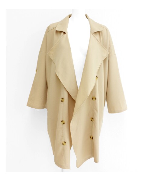 ANAP（アナップ）の「BIGカラーミディアム丈ルーズコート（ジャケット/アウター・レディース・ネイビー/ブラック/ベージュ・one size）」の2枚目の写真