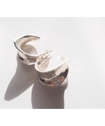 Ops. | Silver925 Hammered Concave Earrings CORNETTO -コルネ-(ピアス(両耳用))